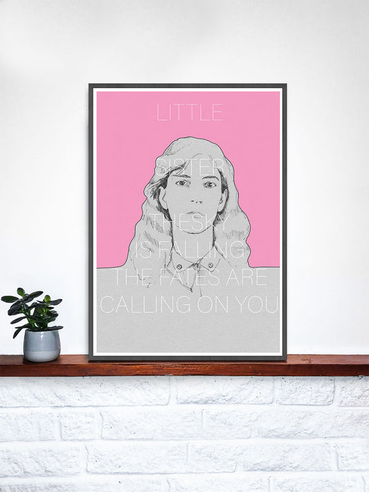 Patti Smith Contemporary Art Print in a frame on a shelf