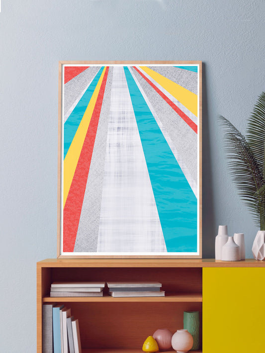 Pop Hole Colourful Geometric Art Print in a Contemporary Room