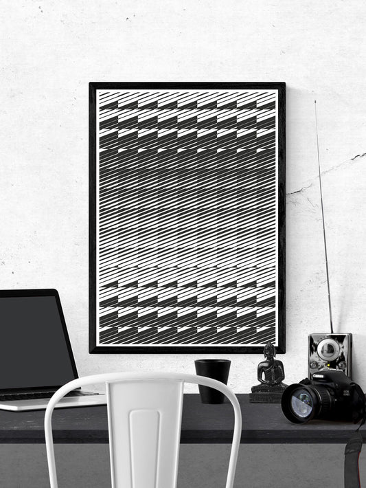 Razor Geometric Print on a wall