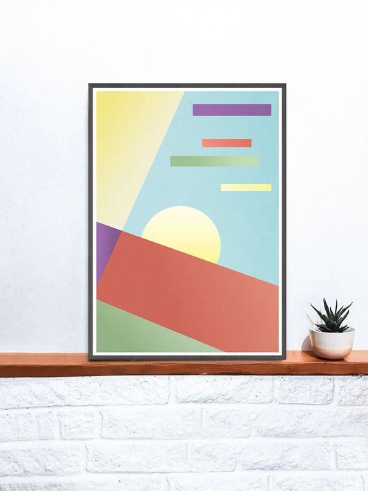 Retro Melody Retro Pattern Print on a shelf