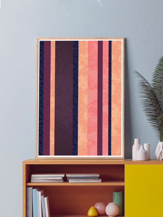Retro Stripes Stripe Pattern Art Print large print on a wall