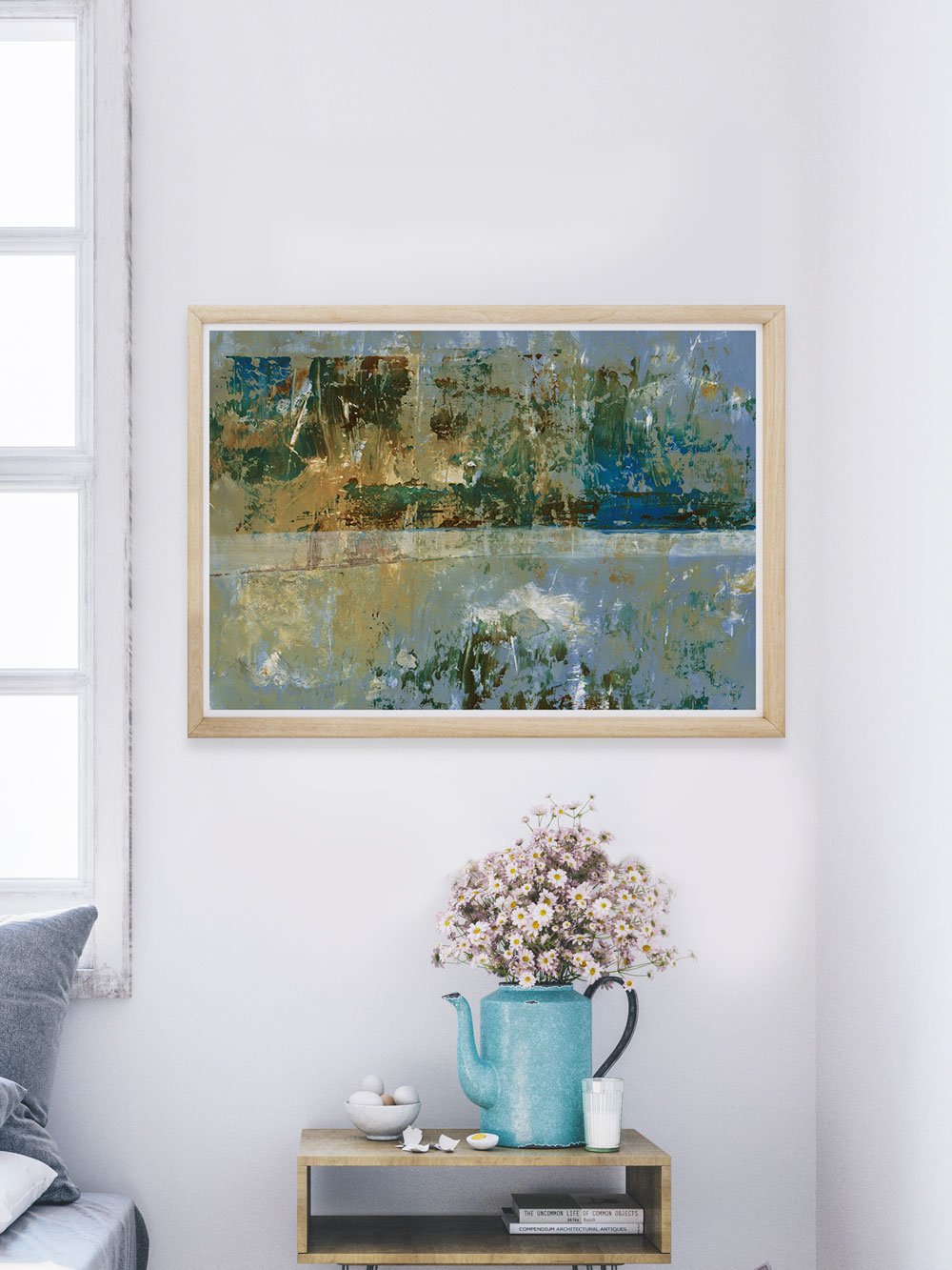 Seizo Abstract Art Print in a modern room interior