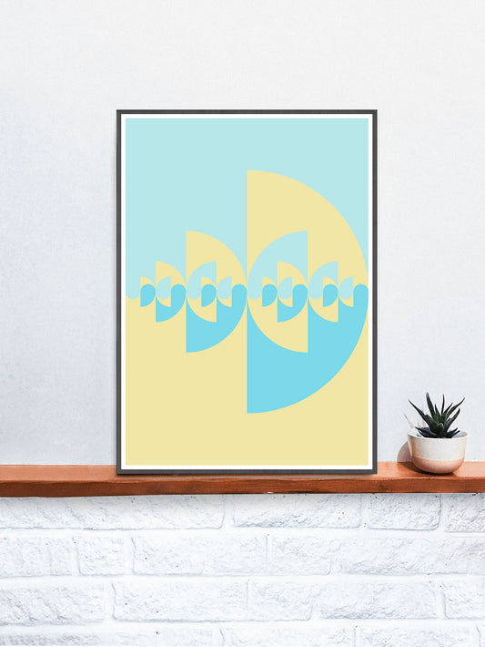 Sigil Day Digital Art Pattern in a frame on a shelf