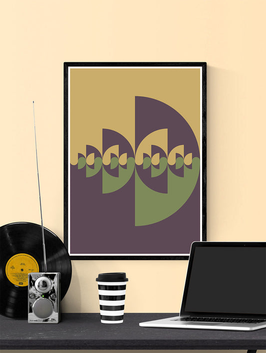 Sigil Earth Natural Abstract Print in a frame on a wall