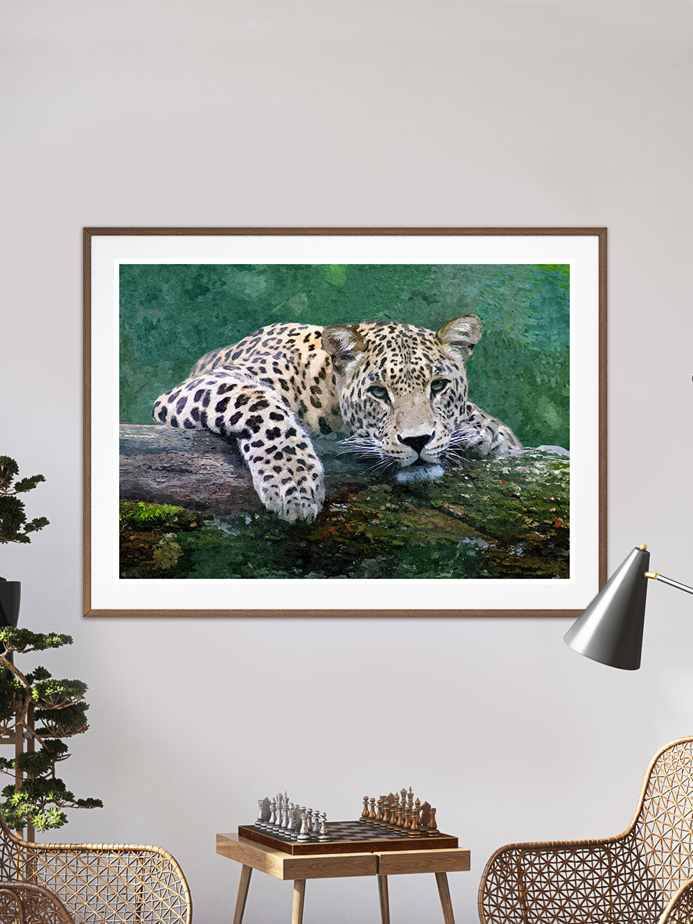 Snow Leopard Painting Print