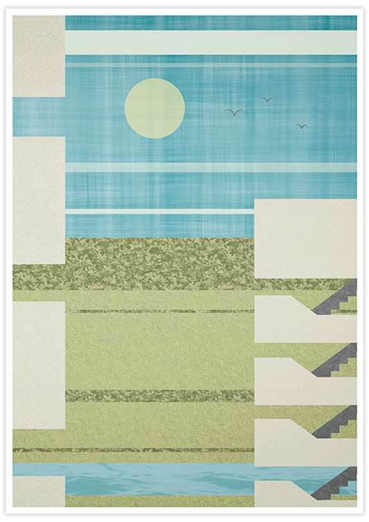 Stairway to Heaven Hotel Illustration Print with no frame