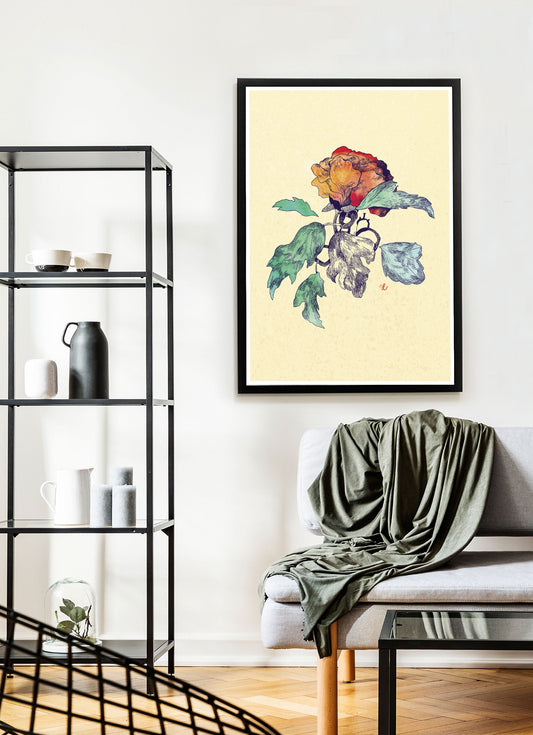 Sunset Rose Floral Art Print