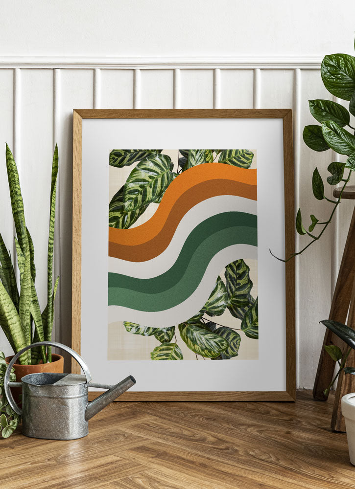 Tangerine Waves Funky Art