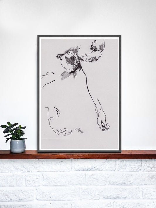 The Altogether Drawing Print on a shelf