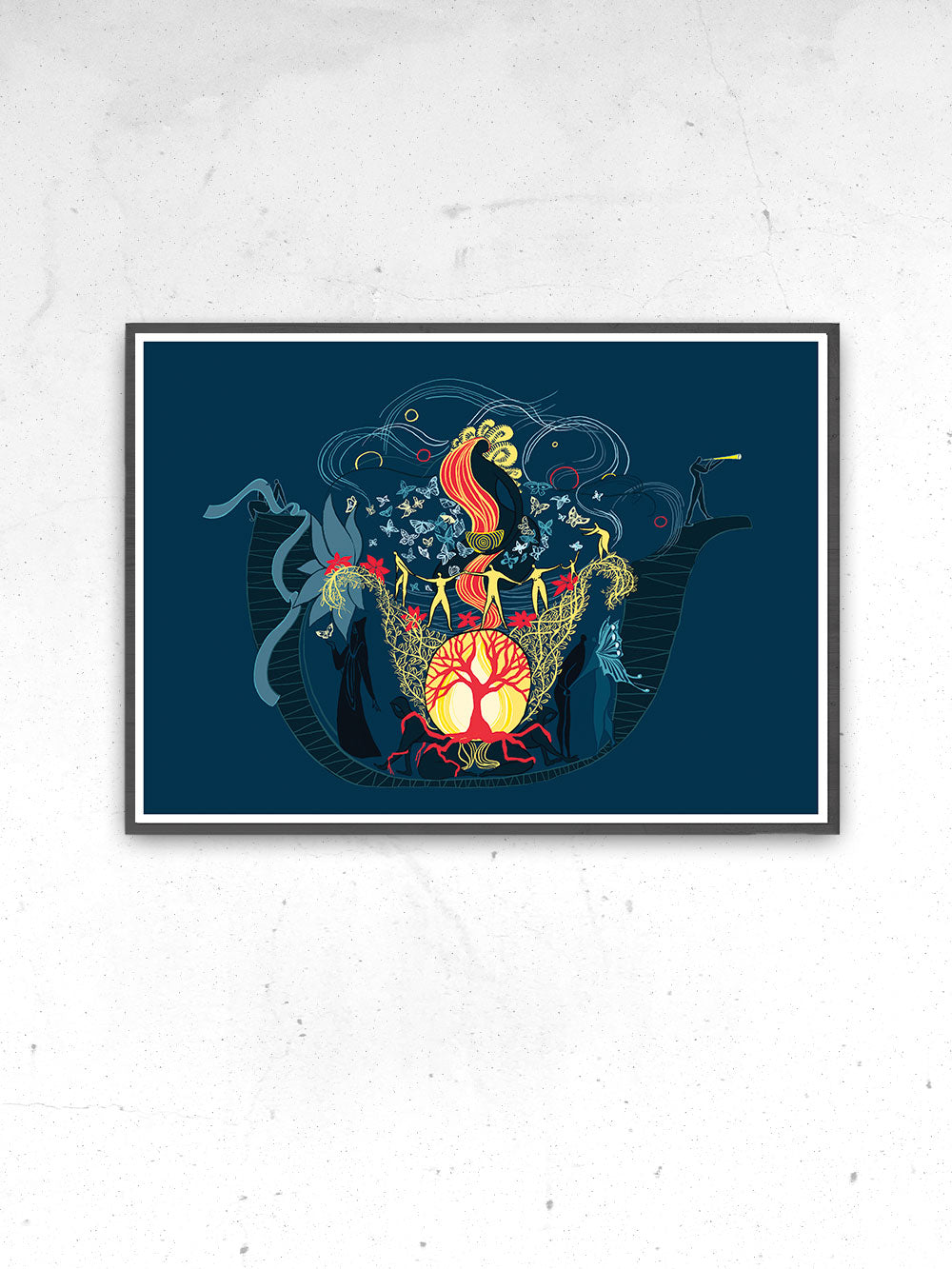 The Arc Illustration Graphic Print in a frame on a wall