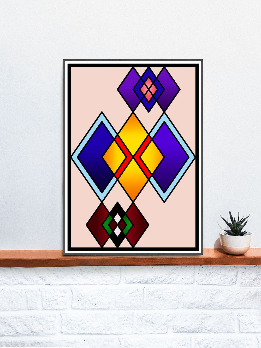 The Ego Diamond Art Print on a Shelf