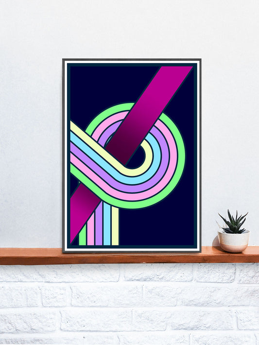 The Fluid Retro Spiral Wall Art on a Shelf