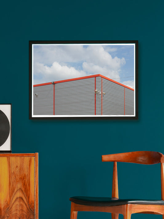 Trafford Industrial Park Building Wall Art in a contemporary room