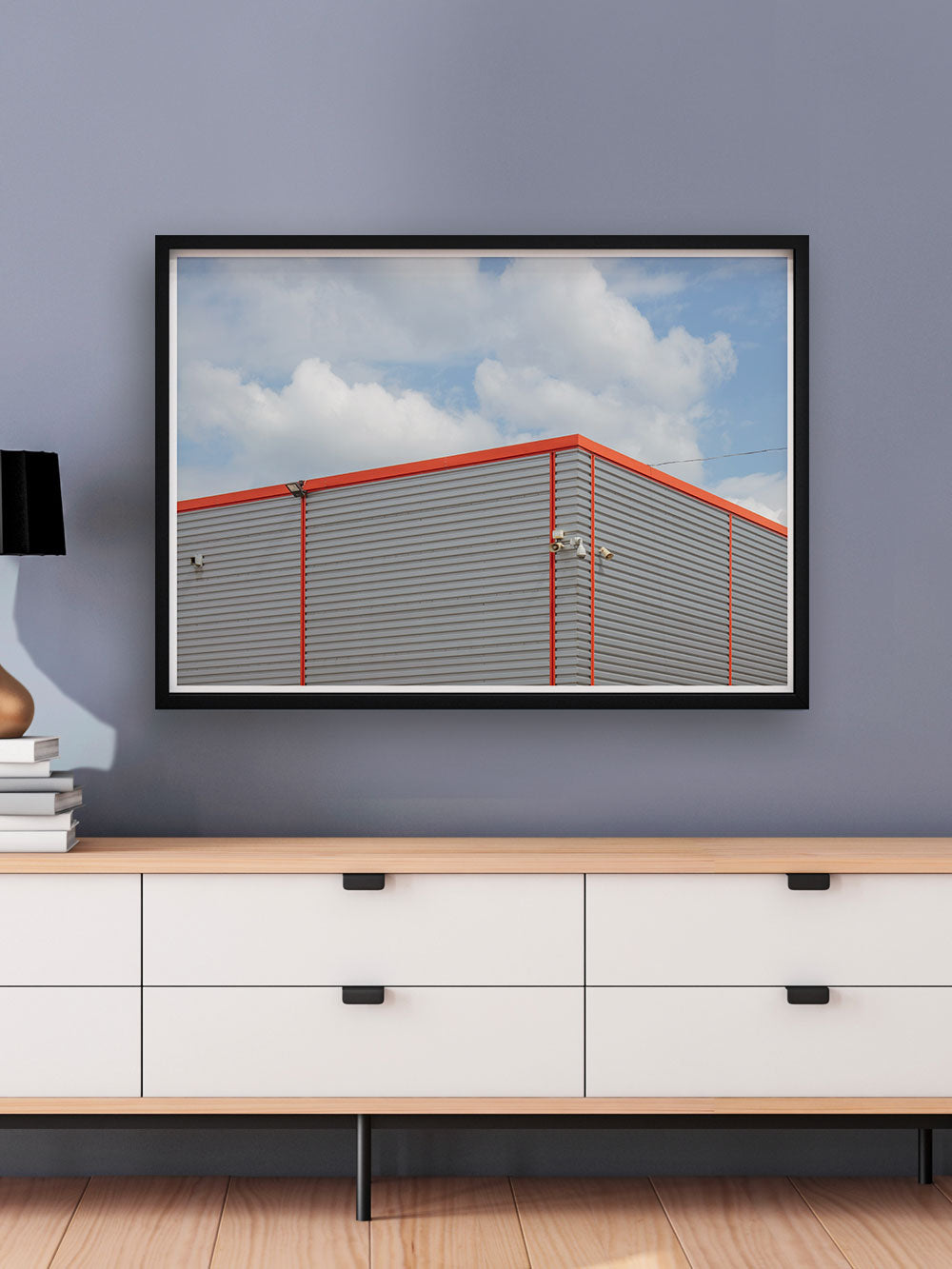 Trafford Industrial Park Building Wall Art in a frame