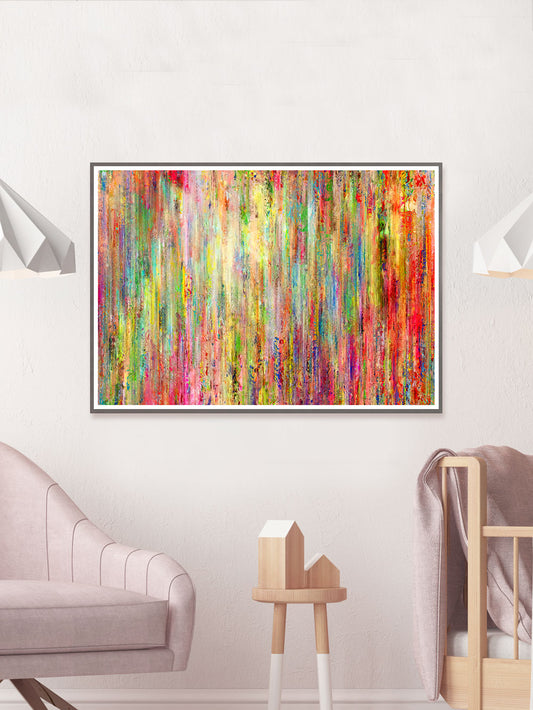 Variegated Strands Vivid Abstract Print