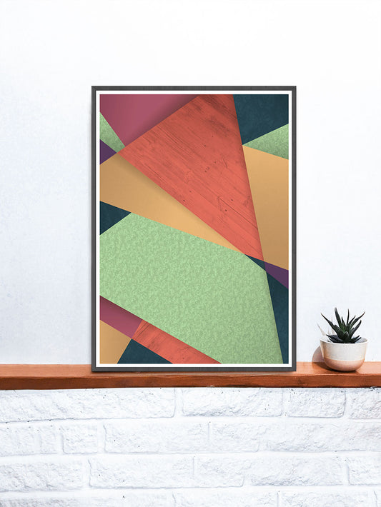 Wilted Flower Floral Geometric Printon a shelf