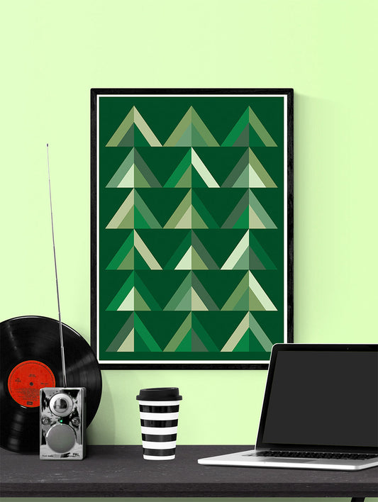 Wood for the Trees Forest Abstract Art in a frame on a wall