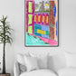 City VII Art Print in a traditional room interior