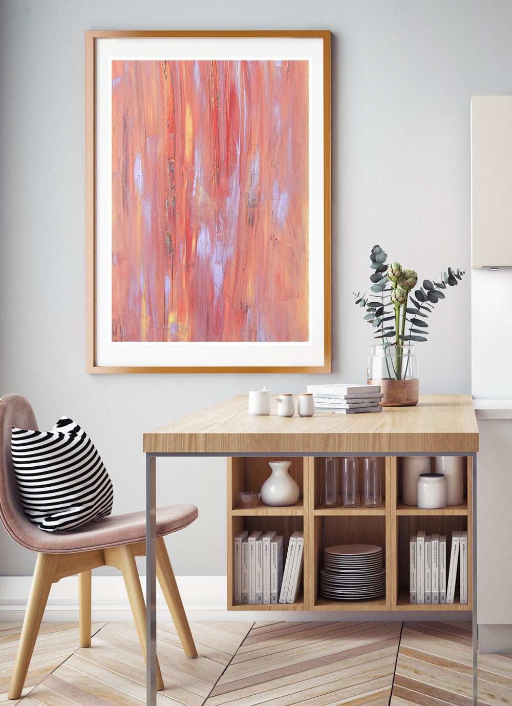 Fireworks Night Sky Art Print in a stunning dining area