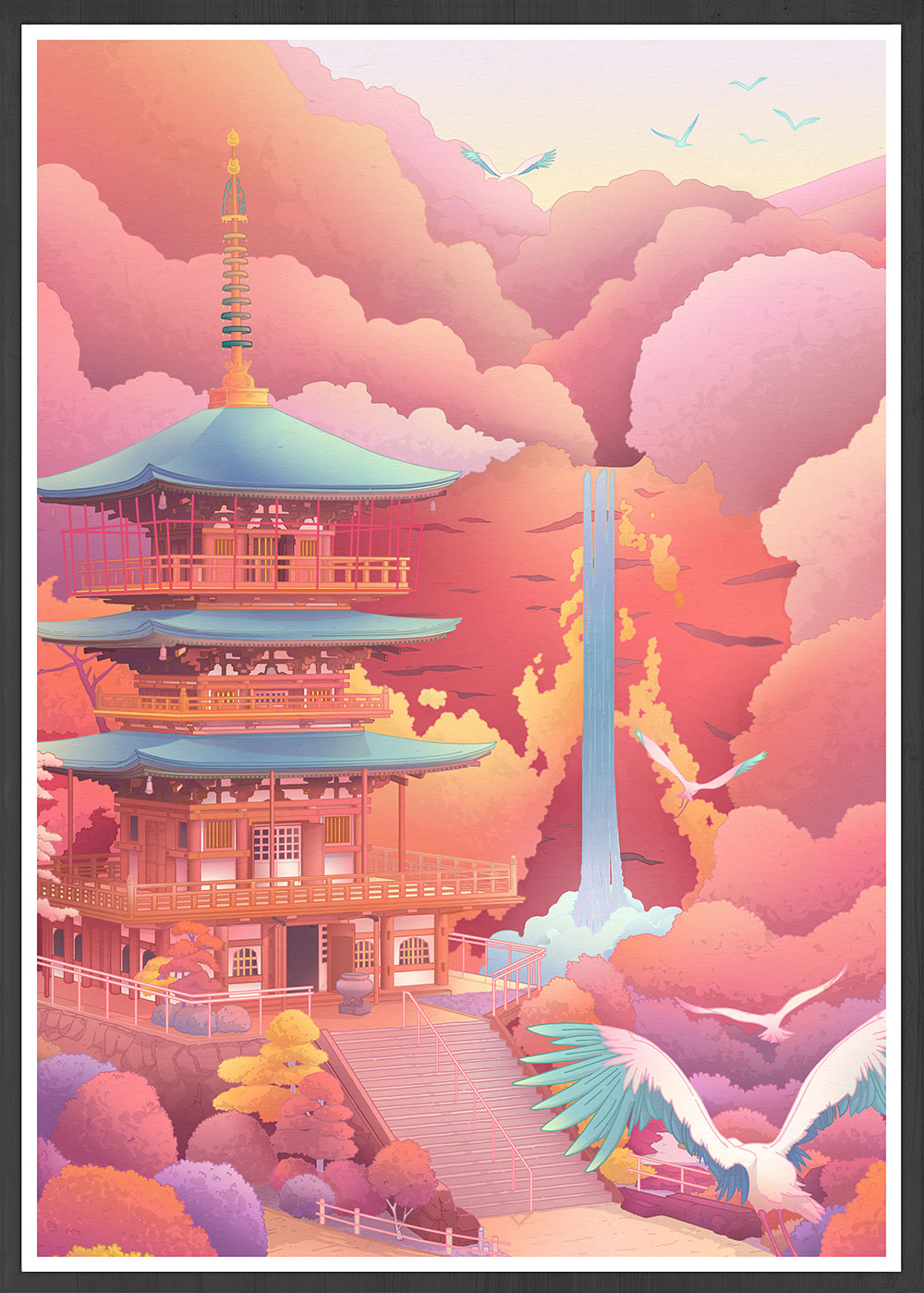 Seigantoji Three-Story Pagoda Art Print