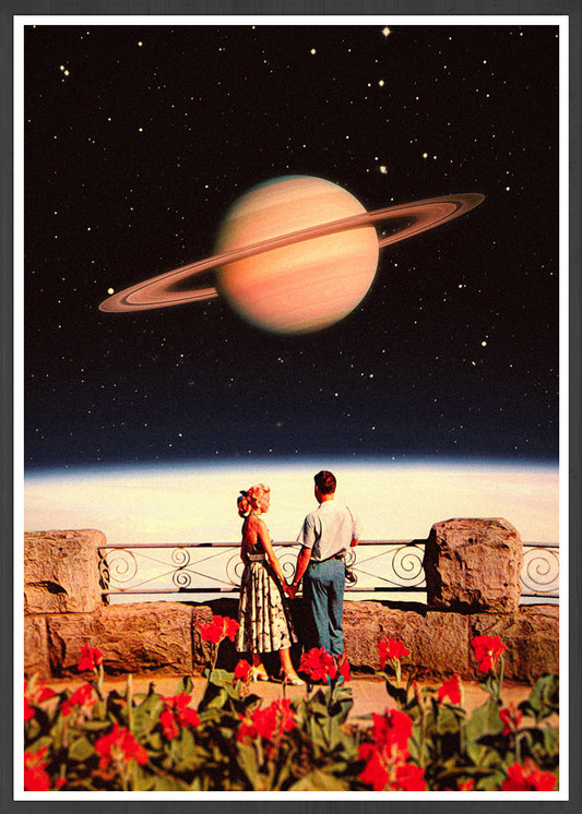 Lovers in Space Collage Print