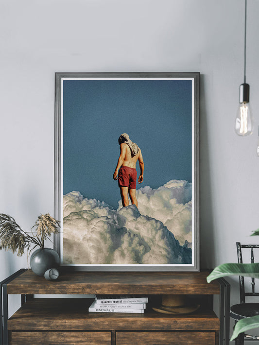 Man the Cloud Surreal Art Print