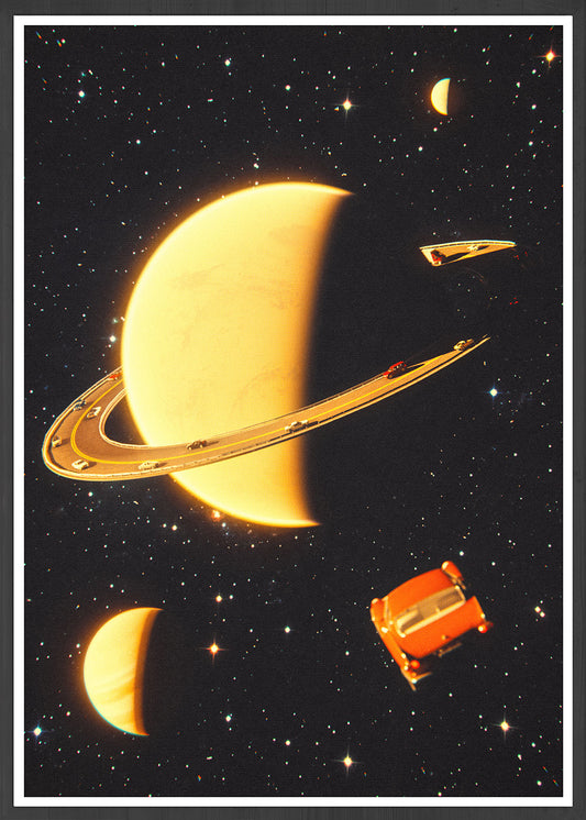 Rings Of Saturn Collage Print