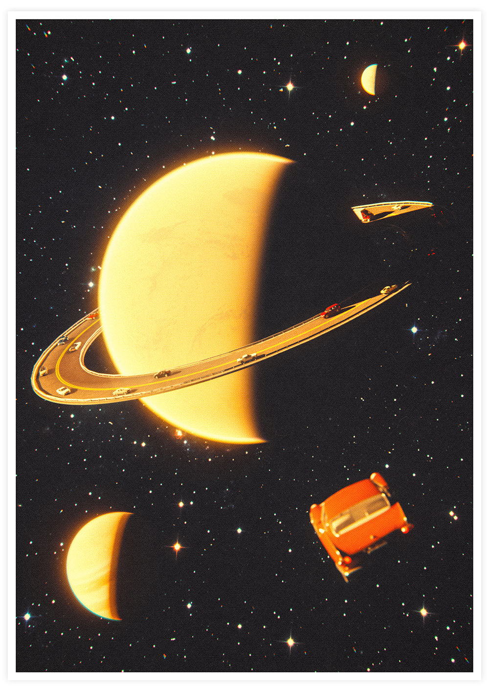 Rings Of Saturn Collage Print