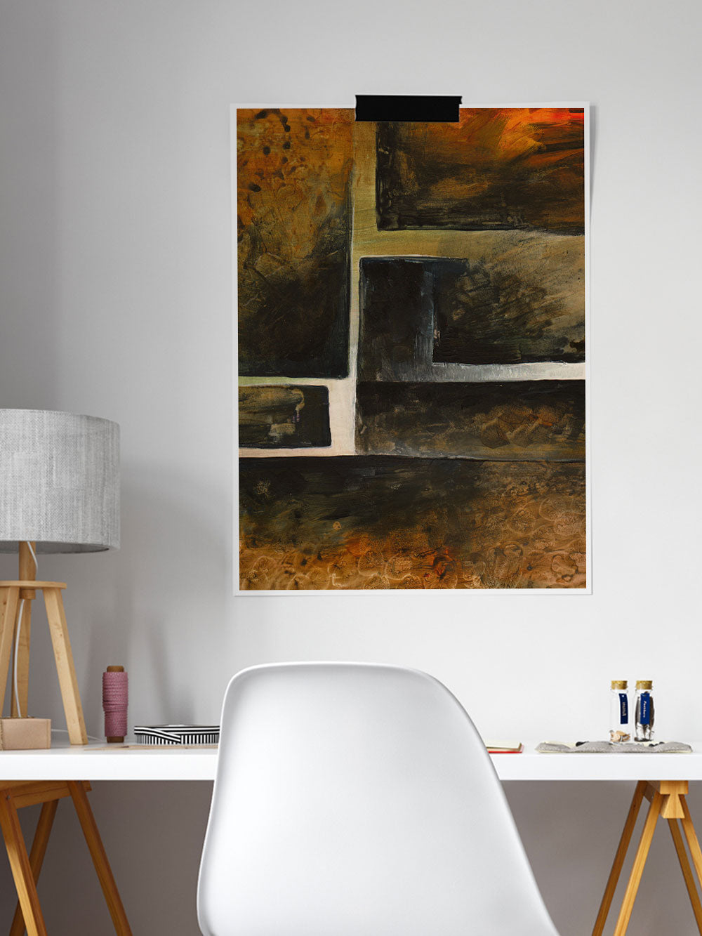 Sigiro Abstract Blocks in a studio room