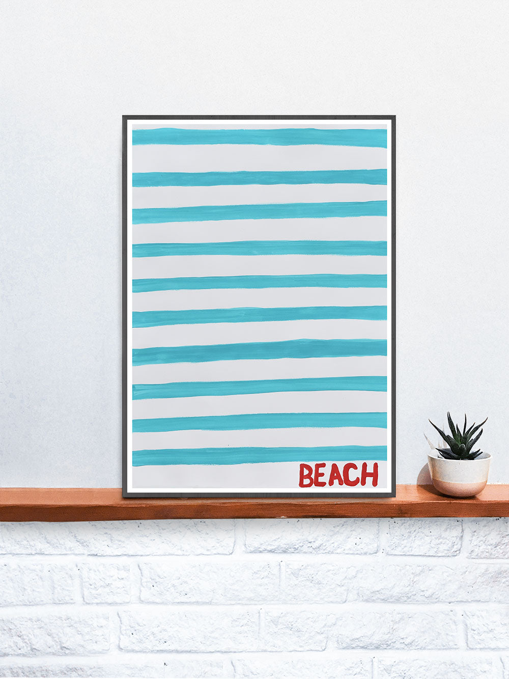 Beach Quirky Art Print on a Shelf