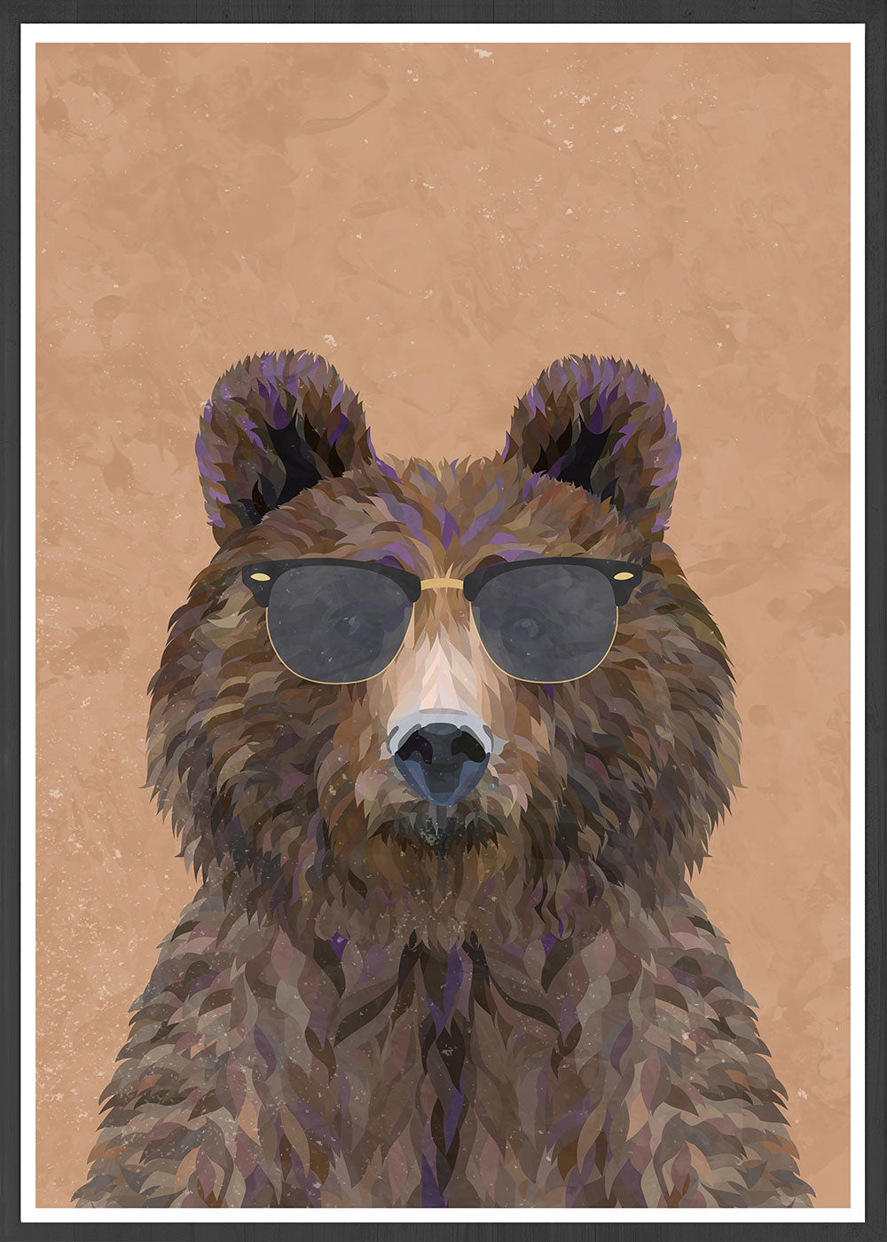Bear Style Portrait Print in a frame by Sarah Manovski