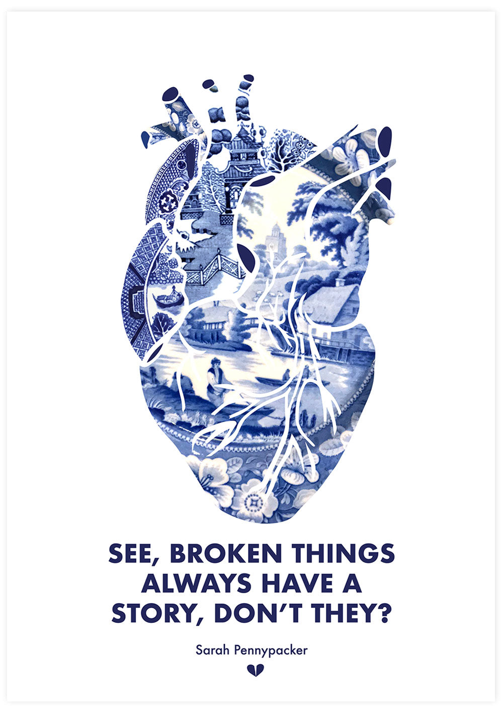 Broken Things Heart Print not in a frame