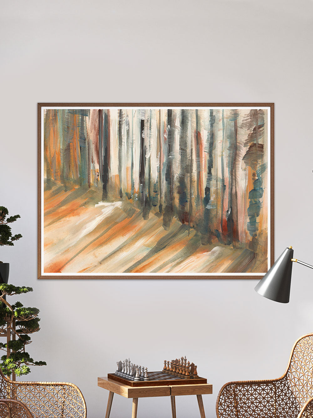 Bullfrog Forest Landscape Painting in a traditional room