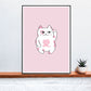 Cat of Love Cat Print in a frame on a shelf