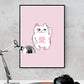 Cat of Love Cat Print in a frame on a wall