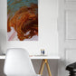 Chaos and Cloud Macro Oil Print on in a stylish bedroom
