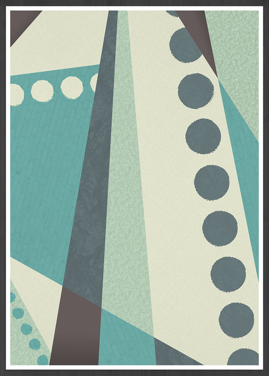 Cold Green Geometric Abstract Style Print