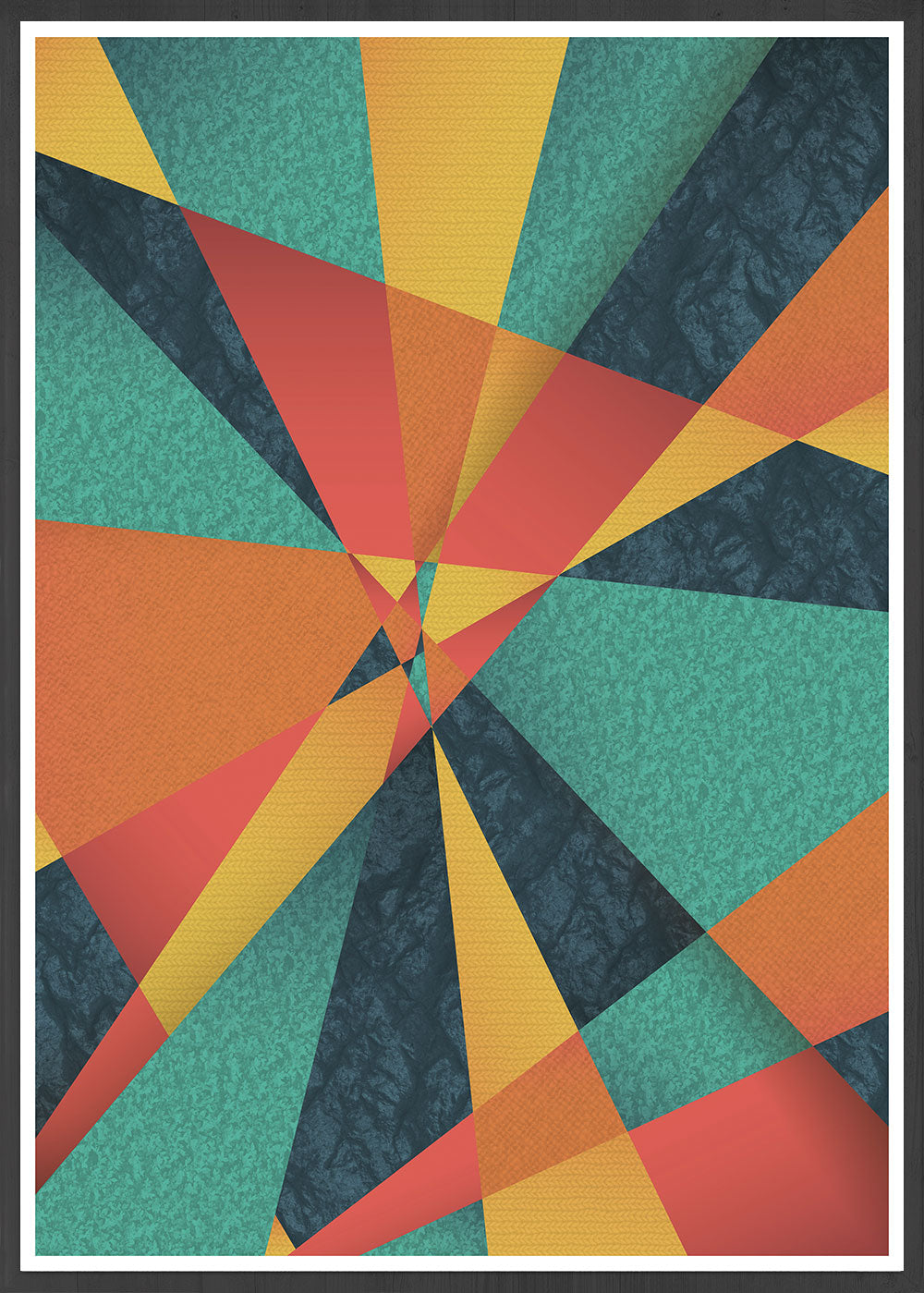 Colour Web Geometric Art Print in a frame