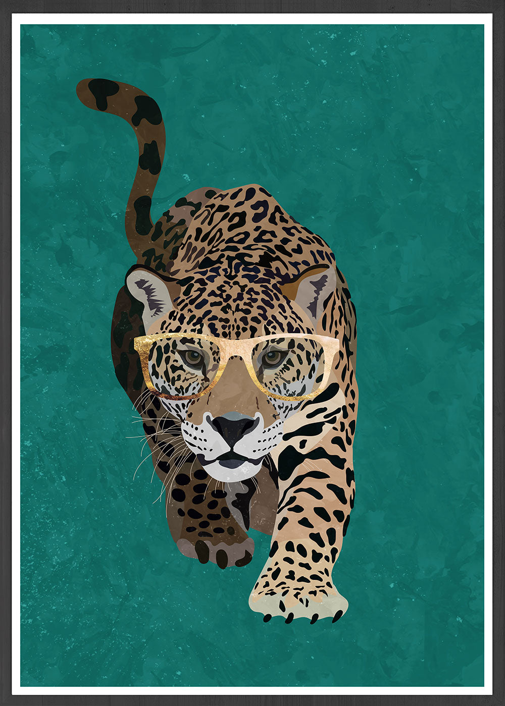 Cool Leopard Art Print by Sarah Manovski in a frame