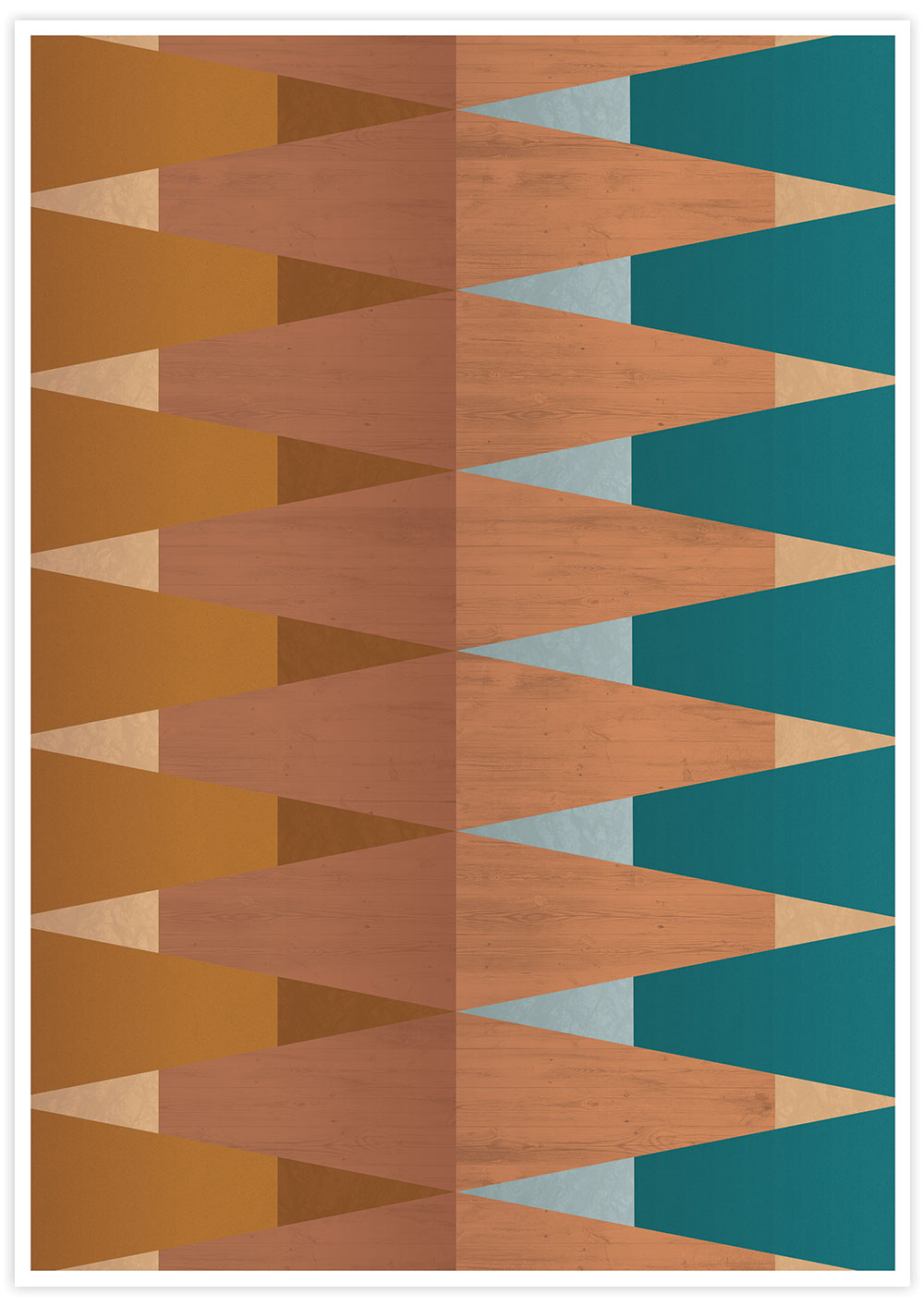 Copper Tops geometric wall art in a frame