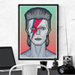 Ziggy illustration Bowie Art Print in a frame on a wall