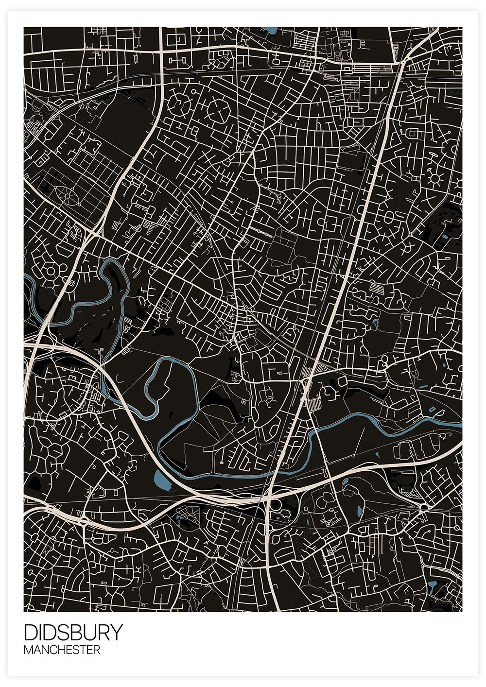 Didsbury Manchester Map Print 