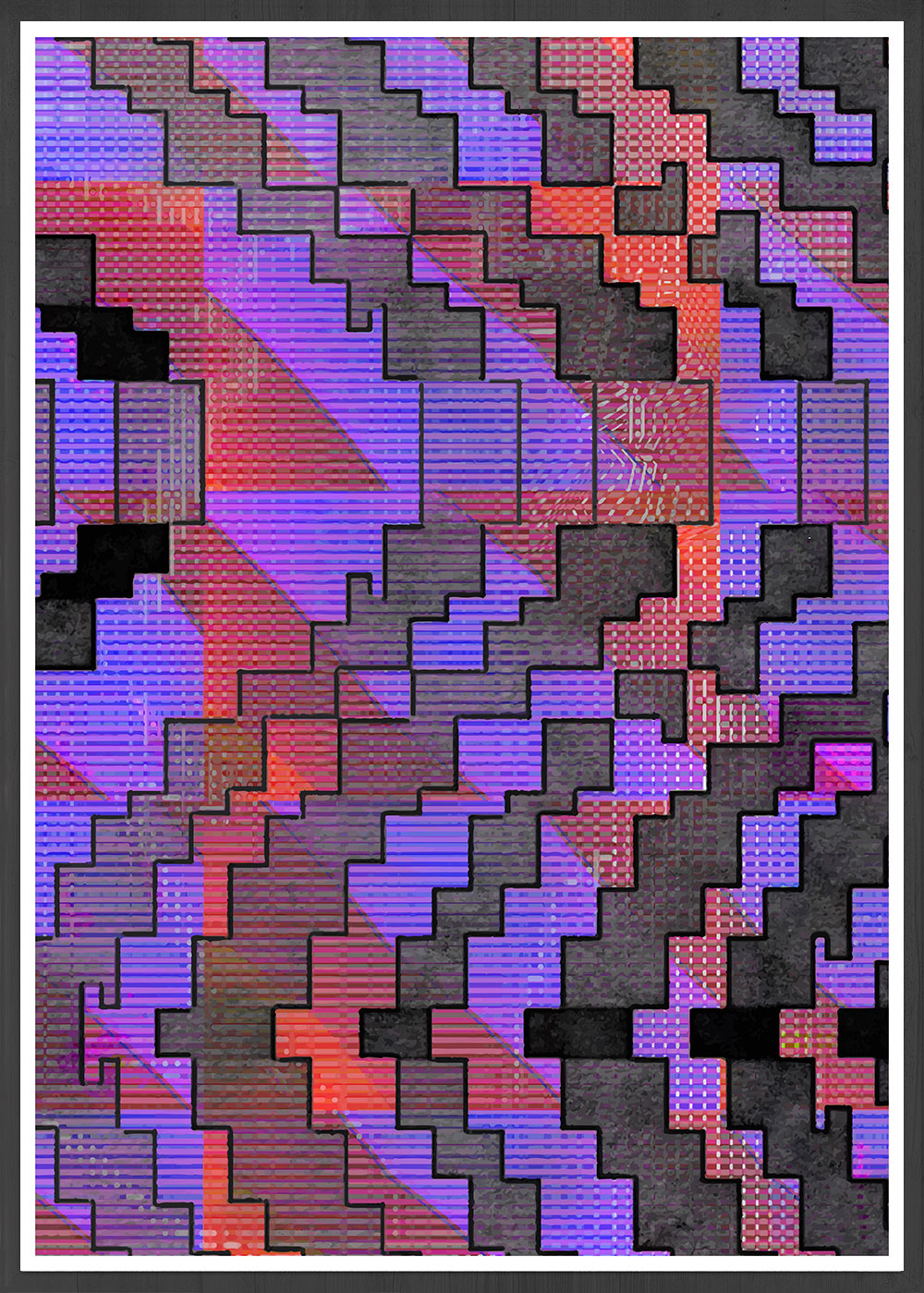 Distortion Glitch Art Print in a frame