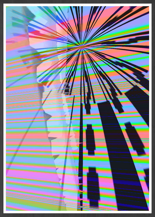 Dont Adjust your TV Glitch Art Print in a frame