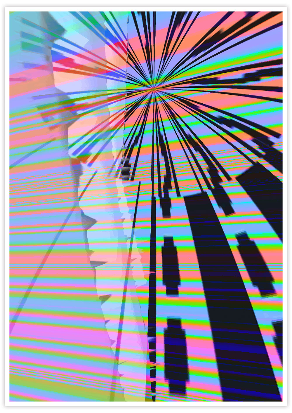 Dont Adjust your TV Glitch Art Print not in a frame