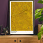 Stockport City Map Wall Art in stylish room interior