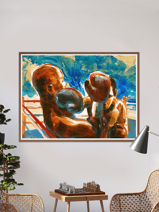 Final Round Boxing Wall Art in a traditional room