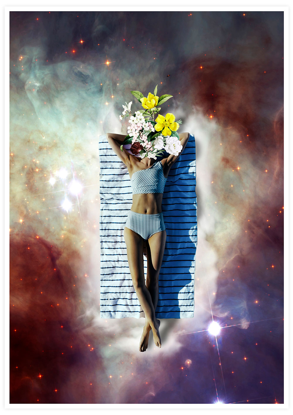 Floating Feeling Digital Collage Poster