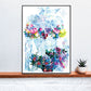 Flowers of my Soul Floral Abstract Art on a Shelf