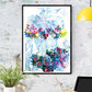Flowers of my Soul Floral Abstract Art in a frame on a wall